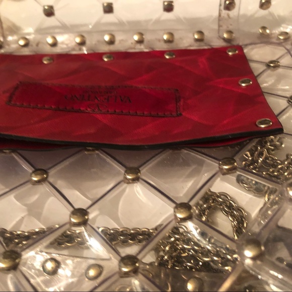 Valentino clear rockstud small size bag with chain - Picture 10 of 15